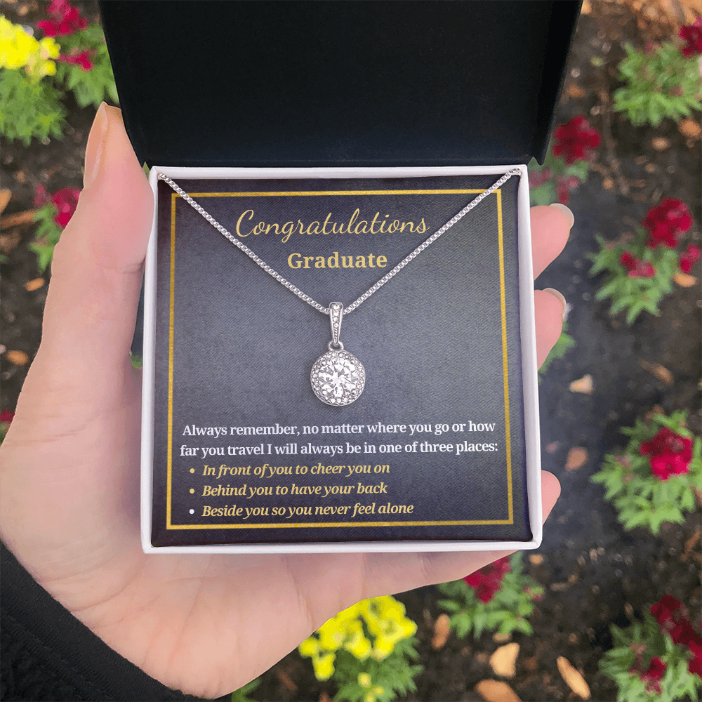 Gift for A Graduate - Graduation - Eternal Hope Pendant Necklace - Always Remember No Matter Where You Go Or How Far You Travel I Will Always Be In One Of Three Places