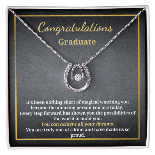 Gift for A Graduate - Graduation - Lucky Pendant Necklace - You Can Achieve All Your Dreams