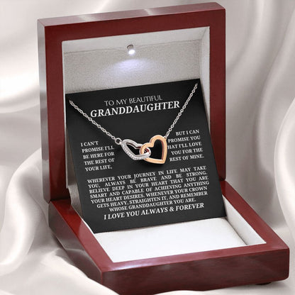 To My Beautiful Granddaughter - Interlocking Hearts Pendant Necklace - Remember