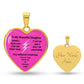 (ALMOST SOLD OUT!) To My Beautiful Daughter Customizable Luxury Necklace Heart Pendant - From DAD - Pink Lightning Bolt
