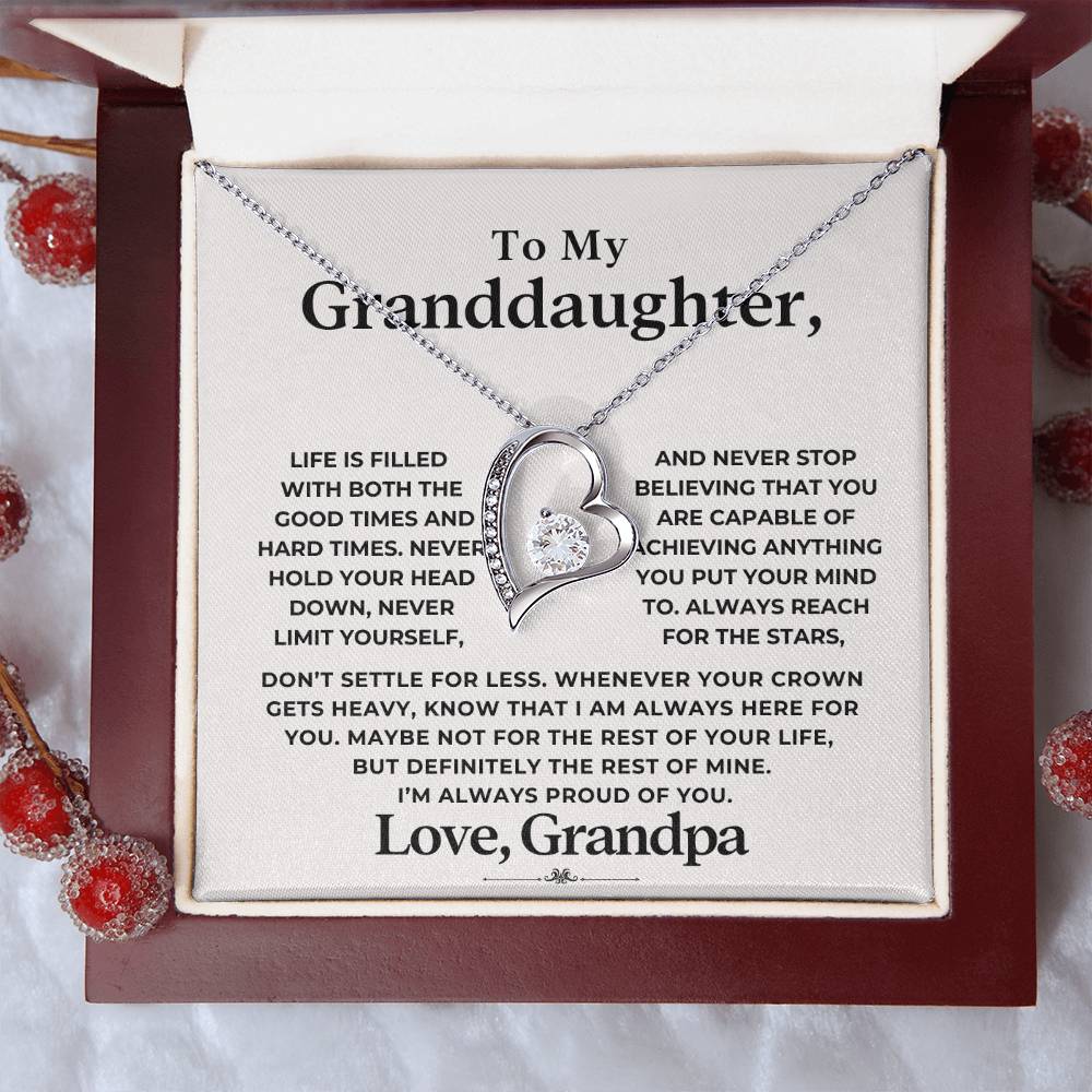 To My Granddaughter Heart Necklace (ALMOST GONE!) NDV401