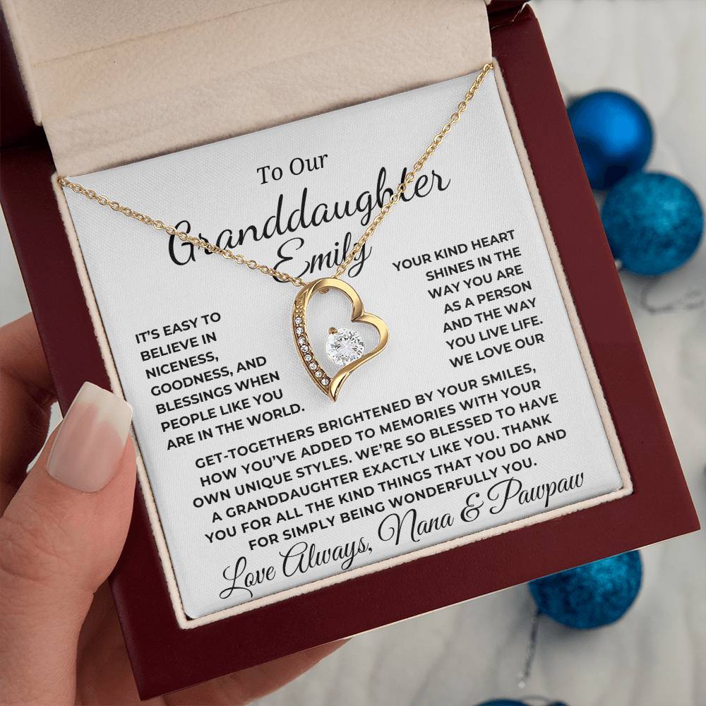 Personalized Granddaughter Name - Hearts Necklace (ALMOST GONE)  NDV347h
