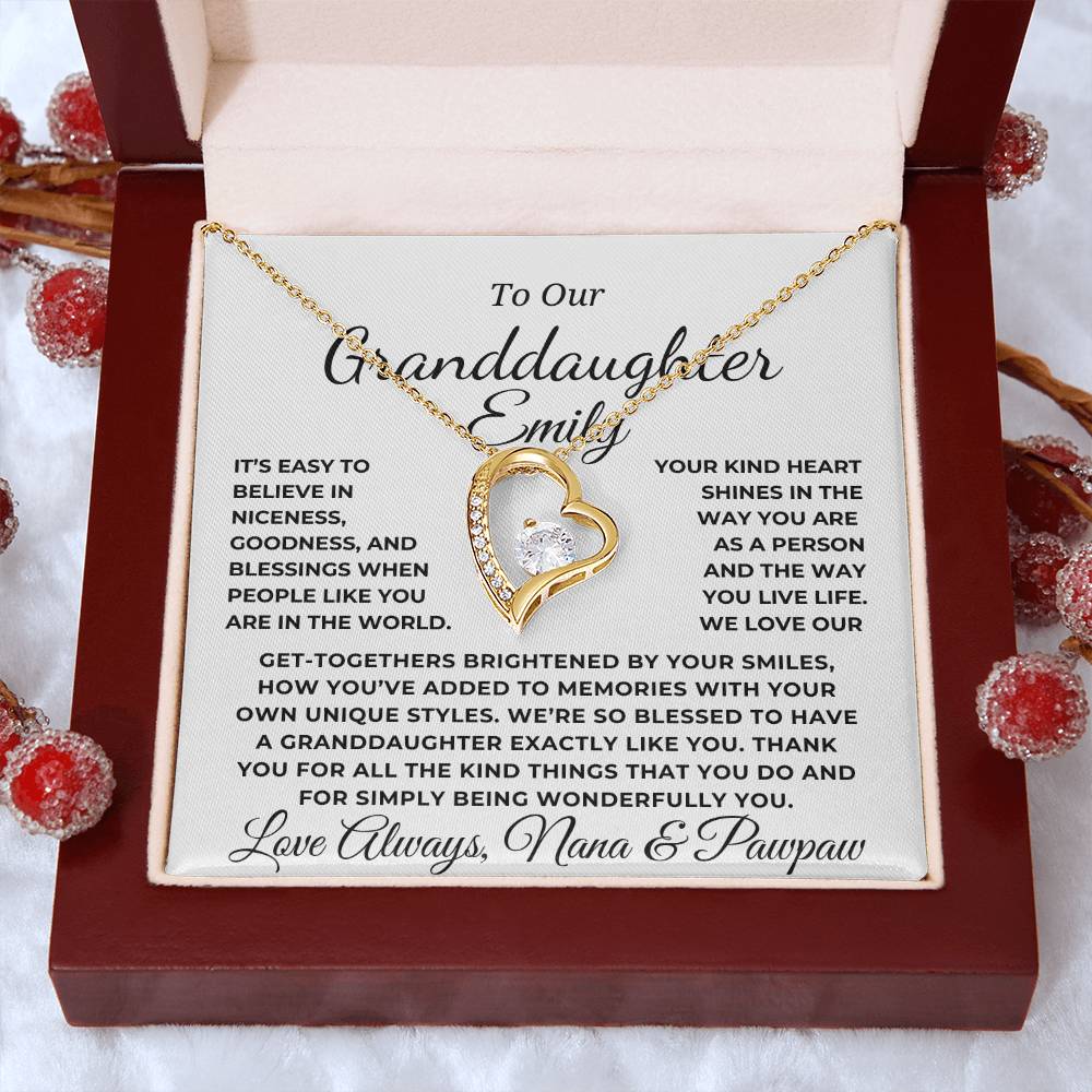 Personalized Granddaughter Name - Hearts Necklace (ALMOST GONE)  NDV347h
