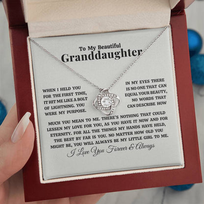 Lightning Bolt Granddaughter - Love Knot Necklace (ALMOST GONE!)
