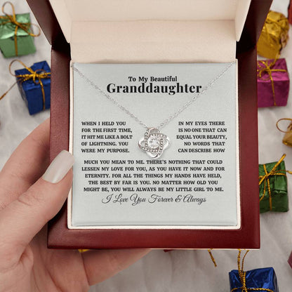 Lightning Bolt Granddaughter - Love Knot Necklace (ALMOST GONE!)