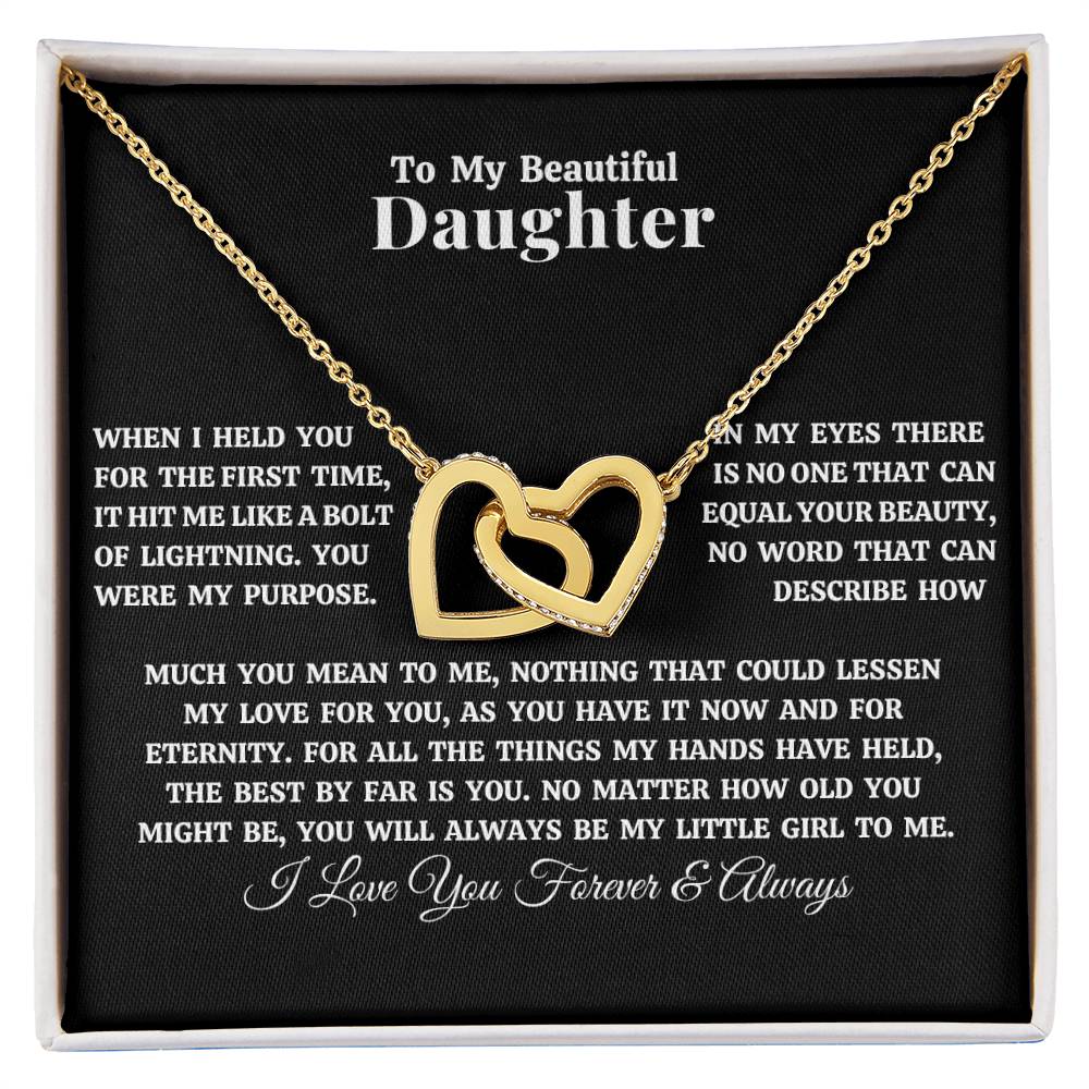 To My Beautiful Daughter Hearts Necklace (ALMOST GONE!)