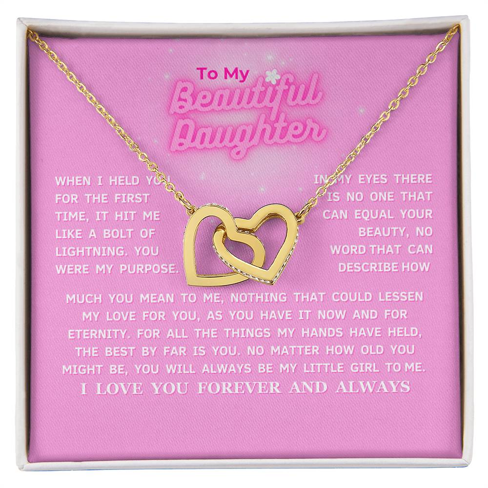 To My Beautiful Daughter Hearts Necklace (FEW LEFT!)
