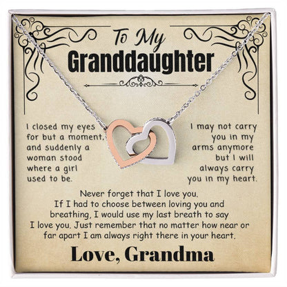 To My Granddaughter Necklace Love Grandma - (ALMOST GONE!) NDV335J-2