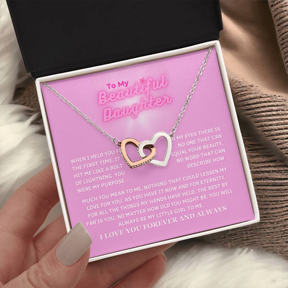 To My Beautiful Daughter Hearts Necklace (ALMOST GONE!)