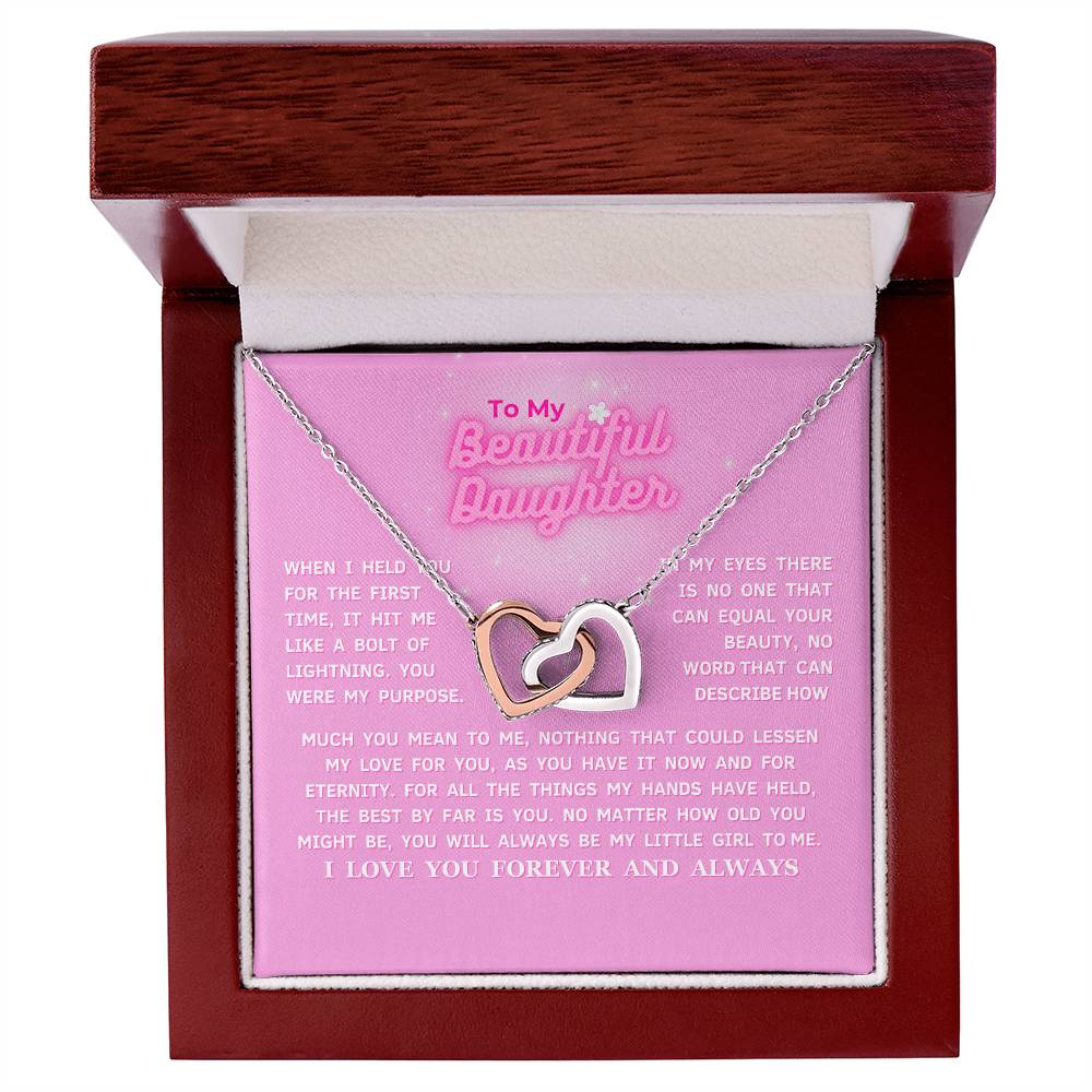 To My Beautiful Daughter Hearts Necklace (FEW LEFT!)