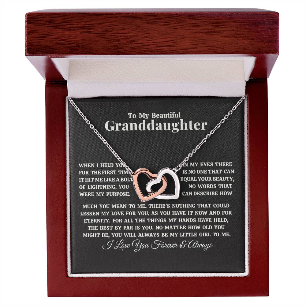 Lightning Bolt - Granddaughter - Interlocking Hearts Necklace (ALMOST GONE!)