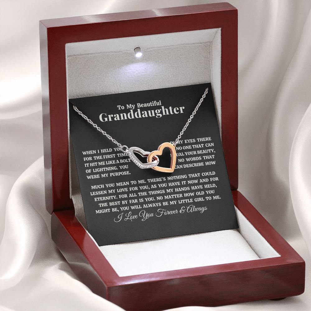 Lightning Bolt - Granddaughter - Interlocking Hearts Necklace (ALMOST GONE!)