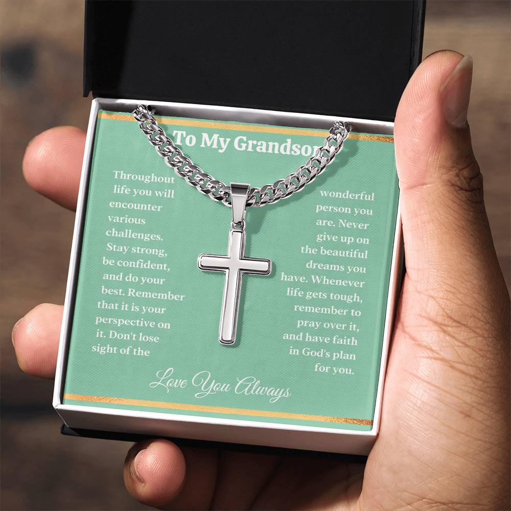 To My Grandson Cross Necklace (ALMOST GONE!) NDV439