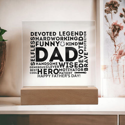 Dad - Acrylic Plaque - The Many Words To Describe You - Happy Father's Day