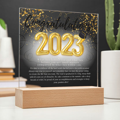 Graduation Acrylic Plaque with (optional) LED Stand