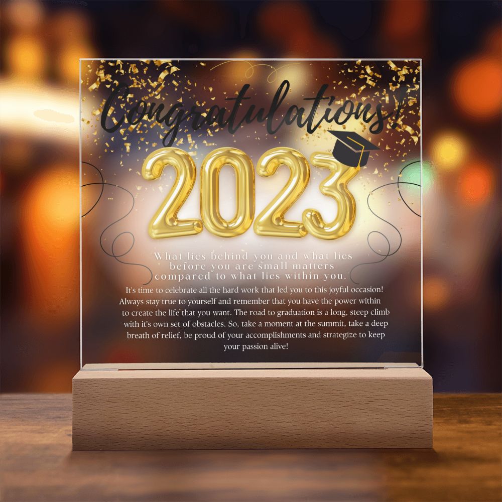Graduation Acrylic Plaque with (optional) LED Stand
