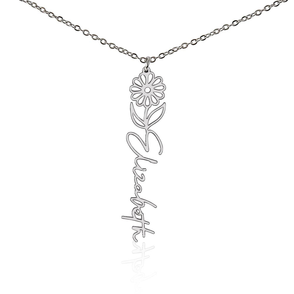 Personalized Flower Name Necklace