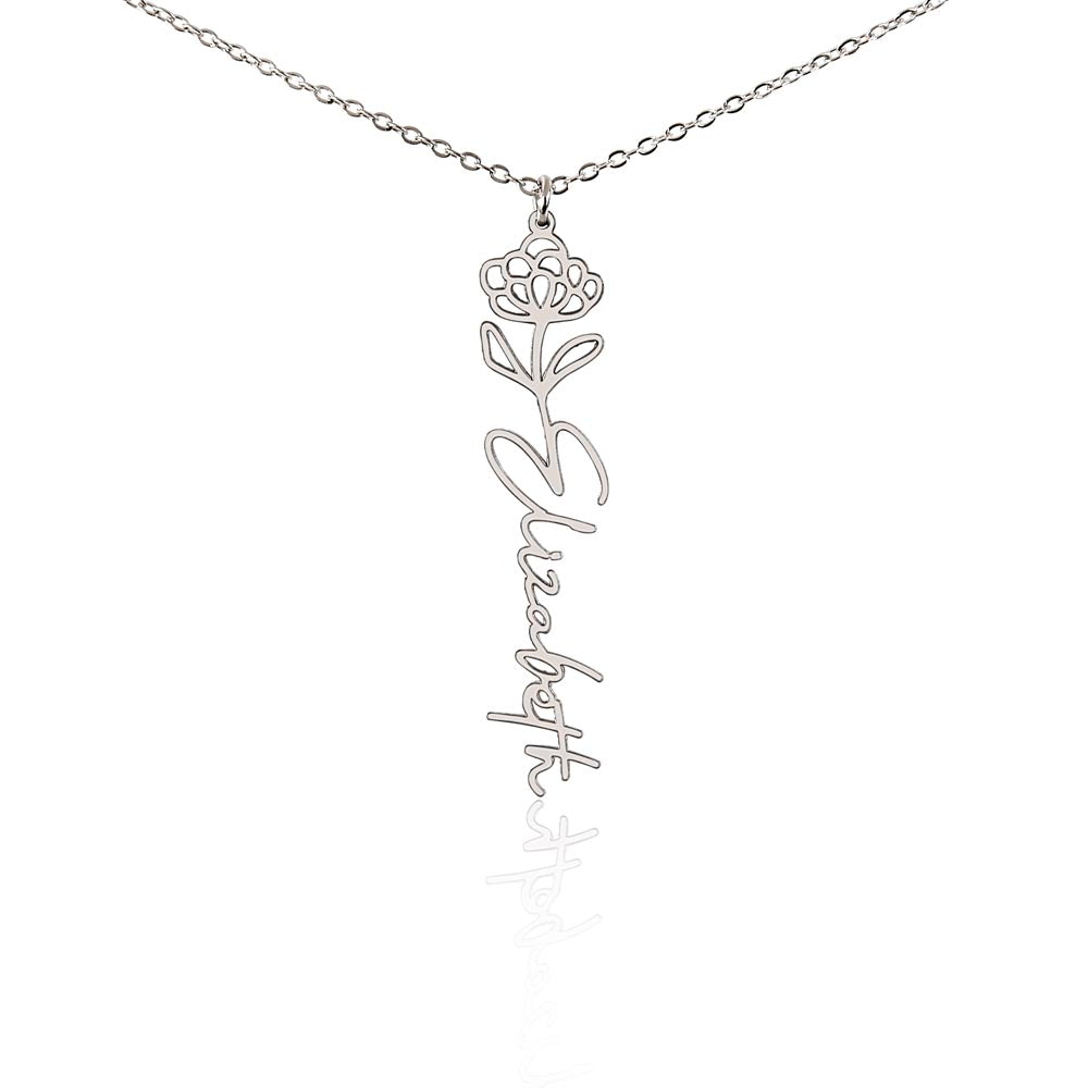 Personalized Flower Name Necklace