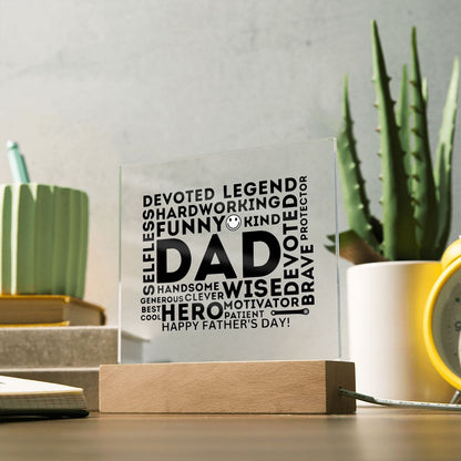 Dad - Acrylic Plaque - The Many Words To Describe You - Happy Father's Day