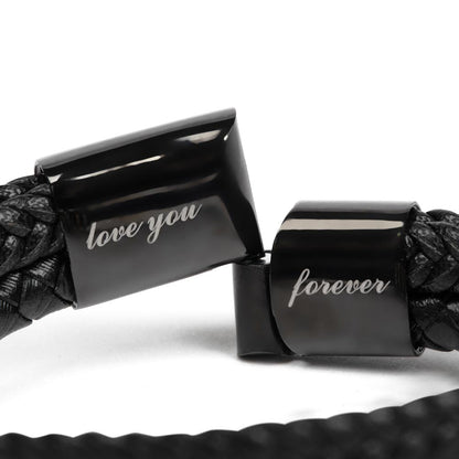 To Dad - Men's Love You Forever Bracelet - Protector, Hero, Daddy, Husband