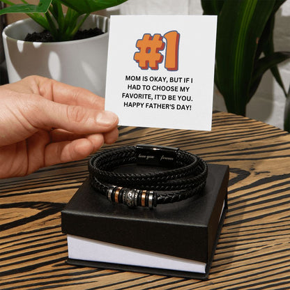 To Dad - Men's Love You Forever Bracelet - It'd Be You
