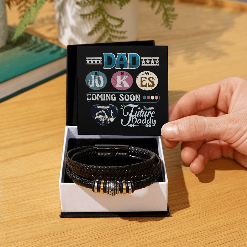 Future Daddy - Men's Love You Forever Bracelet - Dad Jokes Coming Soon