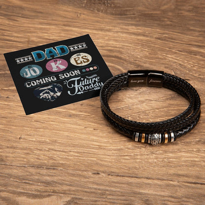 Future Daddy - Men's Love You Forever Bracelet - Dad Jokes Coming Soon