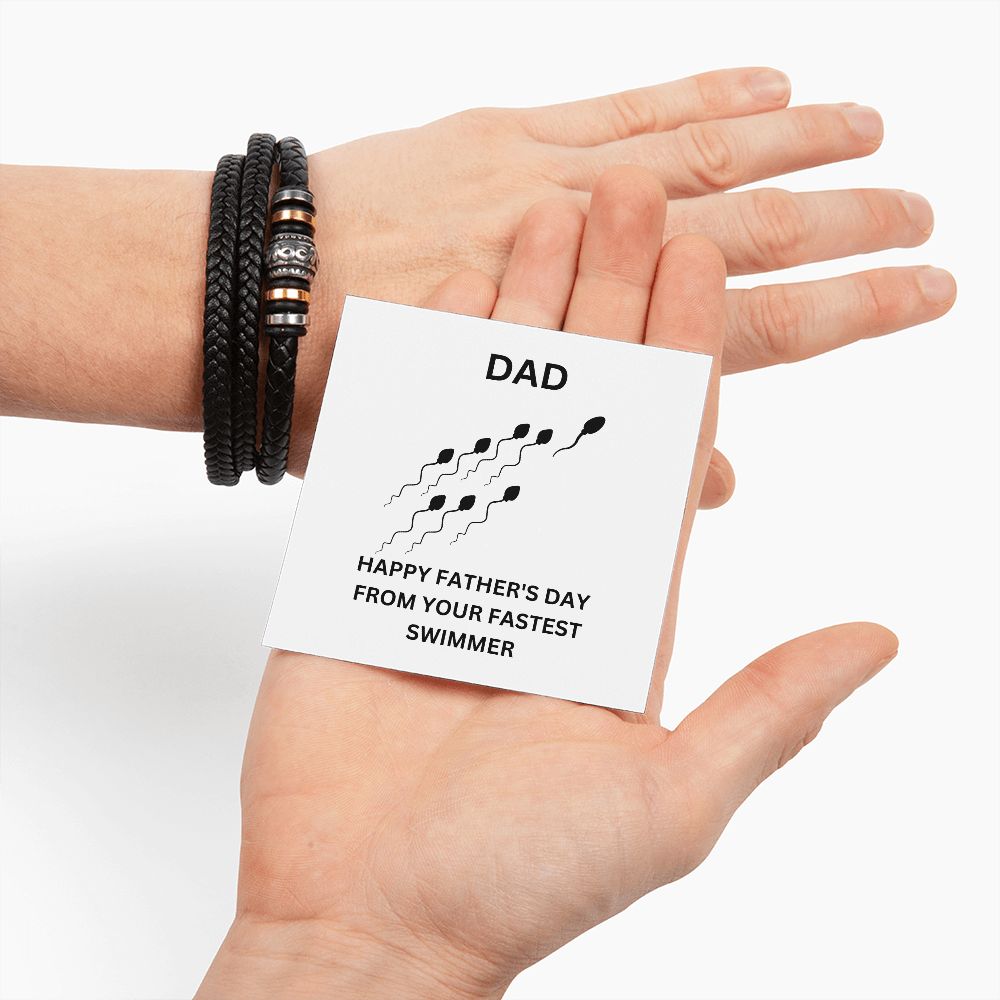 To Dad - Men's Love You Forever Bracelet - Happy Father's Day From Your Fastest Swimmer-1