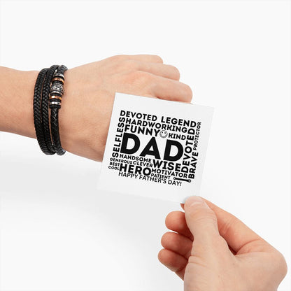 To Dad - Men's Love You Forever Bracelet - Many Words