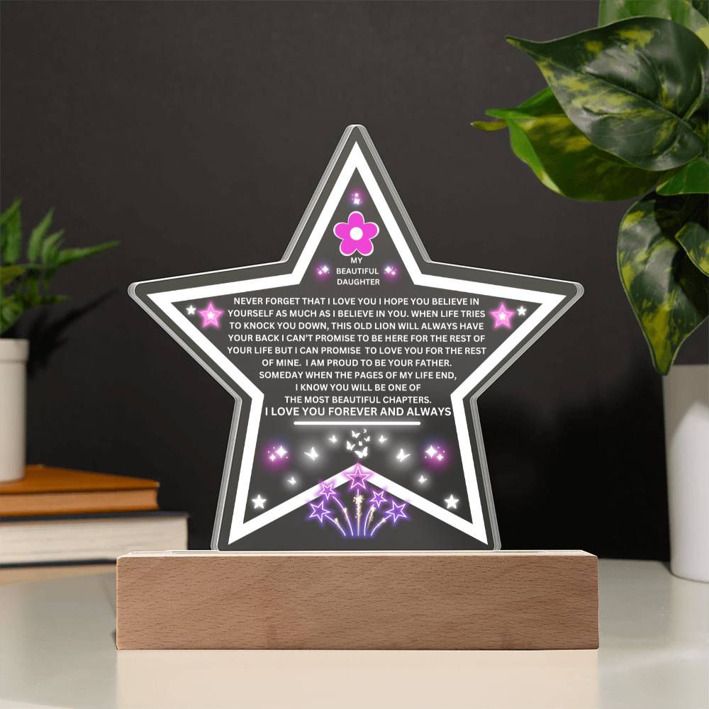 Believe In Yourself Daughter Star Plaque