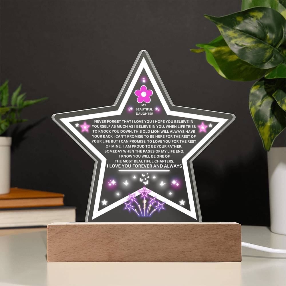 Believe In Yourself Daughter Star Plaque