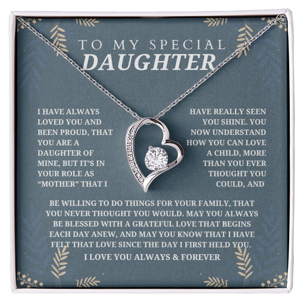 To My Special Daughter - Forever Love Pendant Necklace - I Have Always Loved You - Blue
