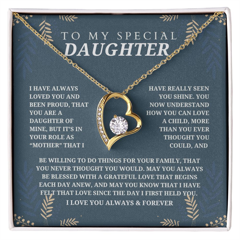 To My Special Daughter - Forever Love Pendant Necklace - I Have Always Loved You - Blue