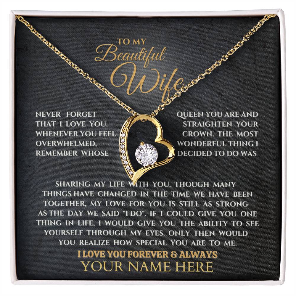 To My Beautiful Wife Necklace (ALMOST GONE!) NDV328