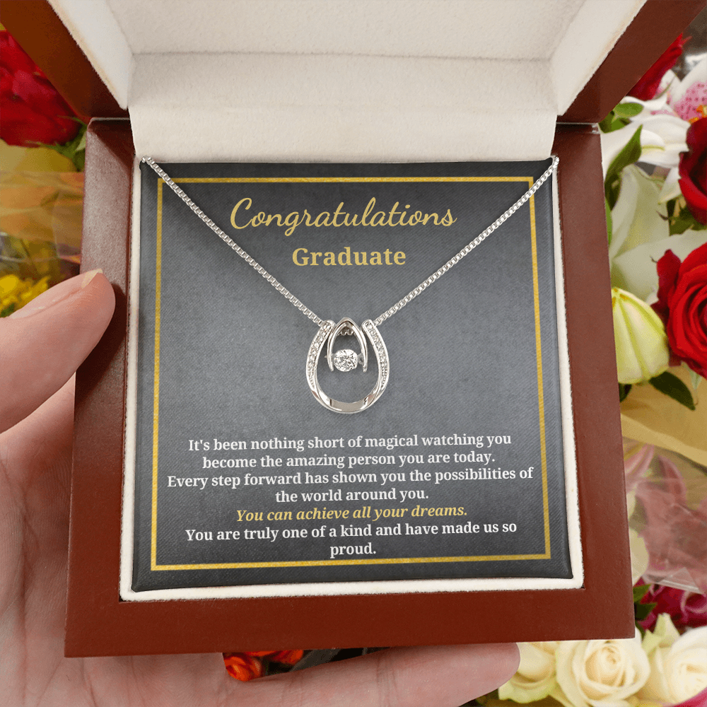 Gift for A Graduate - Graduation - Lucky Pendant Necklace - You Can Achieve All Your Dreams