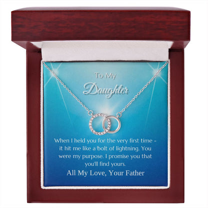 To My Daughter - Perfect Pair Pendant Necklace - From Your Father - You Were My Purpose