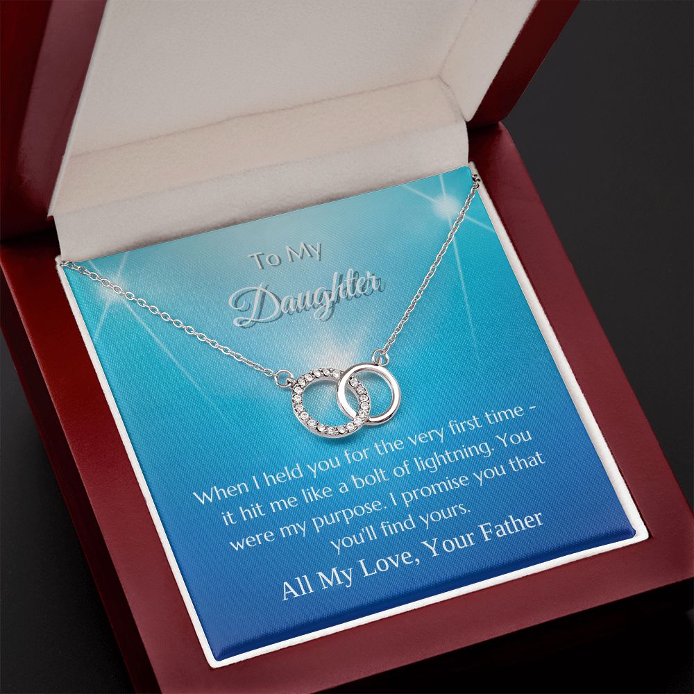 To My Daughter - Perfect Pair Pendant Necklace - From Your Father - You Were My Purpose