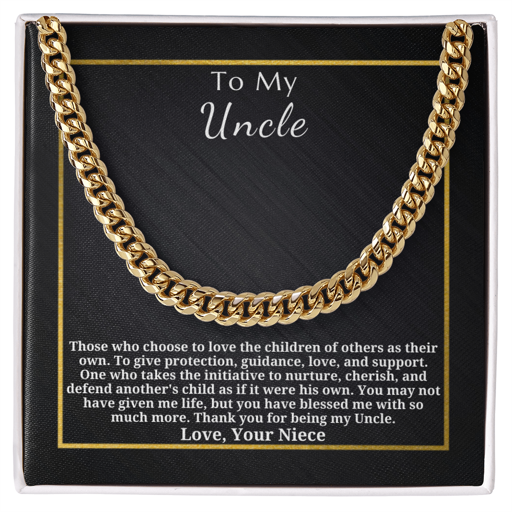 Gift for Uncle - Gift from Niece - Cuban Link Chain - You Have Blessed Me Thank You For Being My Uncle
