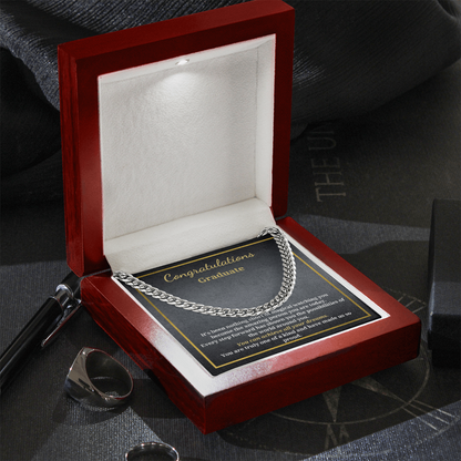 Gift for A Graduate - Graduation - Cuban Link Chain Necklace - You Can Achieve All Your Dreams