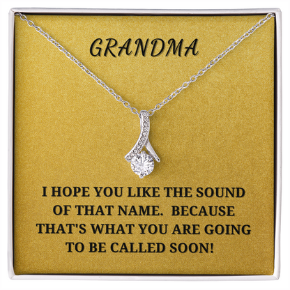 Gift for Grandma To Be - Pregnancy Announcement - Beauty Pendant Necklace