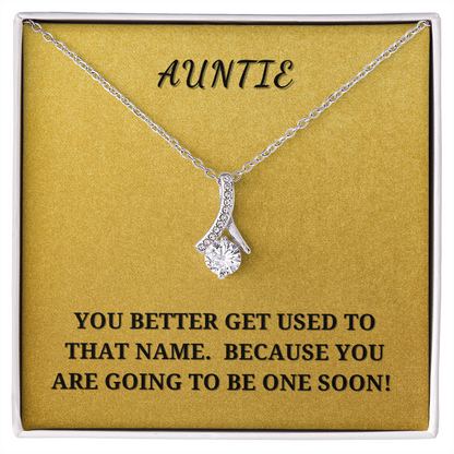 Gift for Auntie To Be - Pregnancy Announcement - Beauty Pendant Necklace