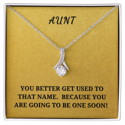 Gift for Aunt To Be - Pregnancy Announcement - Beauty Pendant Necklace