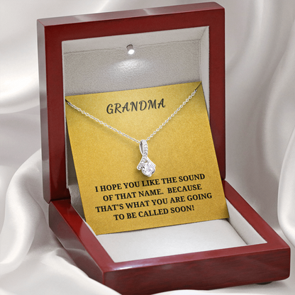 Gift for Grandma To Be - Pregnancy Announcement - Beauty Pendant Necklace