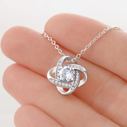 To My Bonus Mom - Love Knot Pendant Necklace - Heart That Makes Us Family