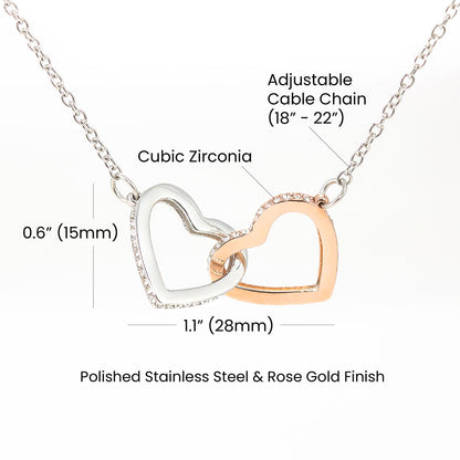 Gift for A Graduate - Graduation - Interlocking Hearts Pendant Necklace - You Can Achieve All Your Dreams