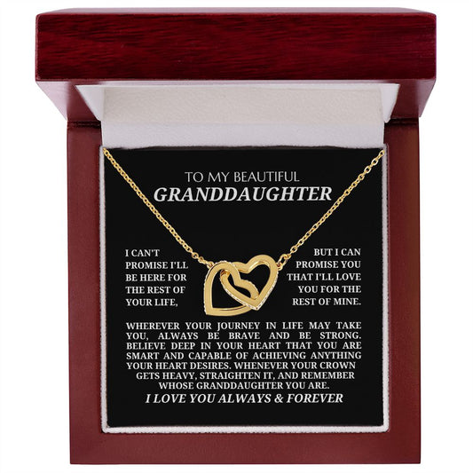 To My Beautiful Granddaughter - Interlocking Hearts Pendant Necklace - Remember