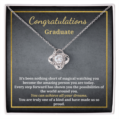 Gift for A Graduate - Graduation - Love Knot Pendant Necklace - You Can Achieve All Your Dreams