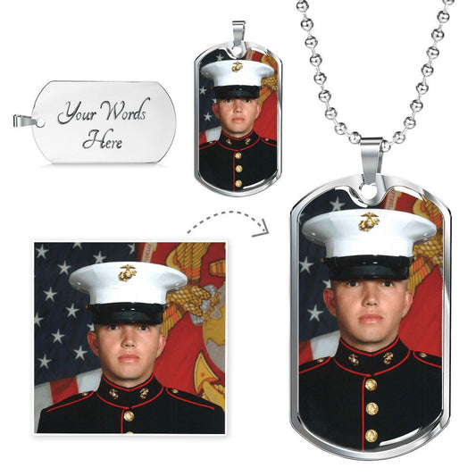 Customizable Luxury Military Necklace with Dog Tag